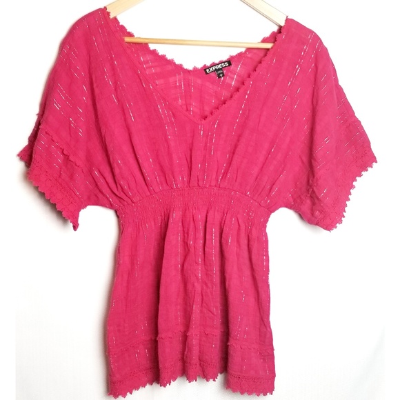 Express Tops - 3/$25 Express medium pink off shoulder blouse